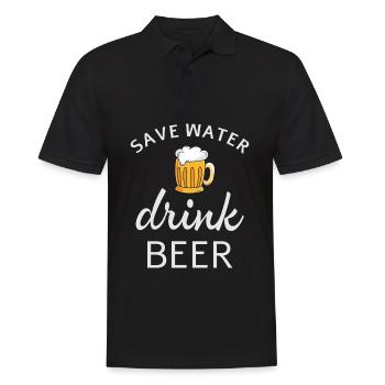 Save water drink beer - Men's Polo Shirt - black - Front - Kai (181cm)