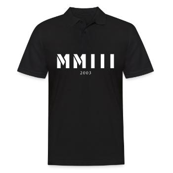 Chiffres romains année de naissance Fabriqué en 2003 - Polo Homme - noir - Devant - Kai (181cm)