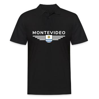 Montevideo Design – Für Fans & Reisende - Männer Poloshirt - Schwarz - Vorne - Kai (181cm)
