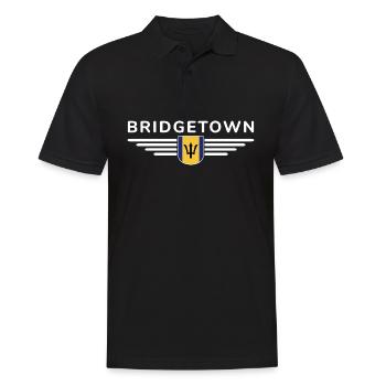 Bridgetown T-Shirt: Karibik-Vibes - Männer Poloshirt - Schwarz - Vorne - Kai (181cm)