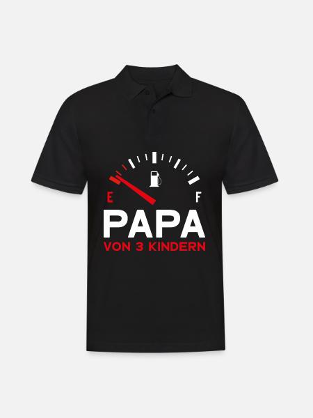 VATER DREI KINDER PAPA VON 3 KINDERN VATERTAG - Männer Poloshirt - Schwarz