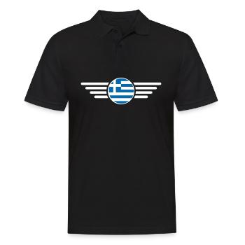 T-shirt design de style grec - Polo Homme - noir - Devant - Kai (181cm)