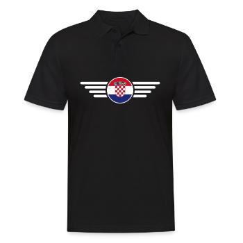 Croatia Style Design T-Shirt - Men's Polo Shirt - black - Front - Kai (181cm)