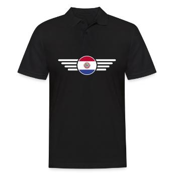 J’aime le Paraguay, T-shirt design de style élégance - Polo Homme - noir - Devant - Kai (181cm)