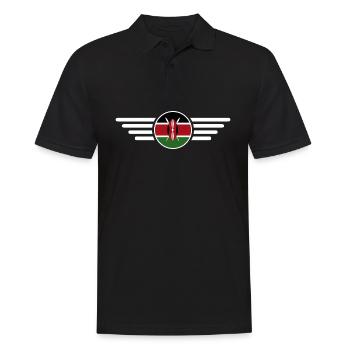 J’aime le Kenya, T-Shirt Design Style Élégance - Polo Homme - noir - Devant - Kai (181cm)