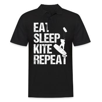 Kiteboard kit surf Surf Surf Retro Vintage Kiten - Polo Homme - noir - Devant - Kai (181cm)
