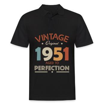 71 ans vintage 1951 cadeau anniversaire 71 ans - Polo Homme - noir - Devant - Kai (181cm)