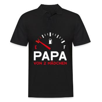 VATER ZWEI TÖCHTER PAPA VON 2 MÄDCHEN VATERTAG - Männer Poloshirt - Schwarz - Vorne - Kai (181cm)