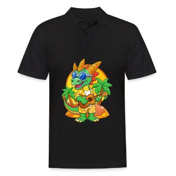 Funny Dragon Cartoon Summer Beach Sunglasses - Men's Polo Shirt - black - Front - Kai (181cm)