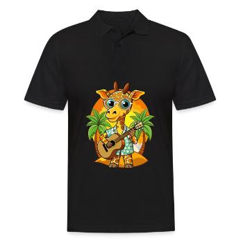 Lunettes de soleil de plage d’été de dessin animé girafe drôle - Polo Homme - noir - Devant - Kai (181cm)