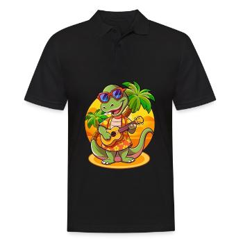 Drôle Serpent Dessin Animé Plage D’été Lunettes De Soleil Guitare - Polo Homme - noir - Devant - Kai (181cm)