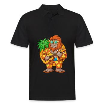 Lustige Bigfoot Cartoon Sommer Strand Sonnenbrille - Männer Poloshirt - Schwarz - Vorne - Kai (181cm)