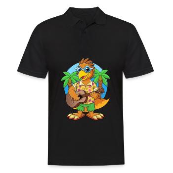 Drôle Hawk Dessin Animé Plage D’été Lunettes De Soleil Guitare - Polo Homme - noir - Devant - Kai (181cm)