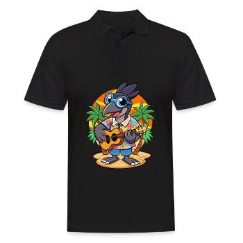 Funny Magpie Cartoon Summer Beach Sunglasses - Men's Polo Shirt - black - Front - Kai (181cm)