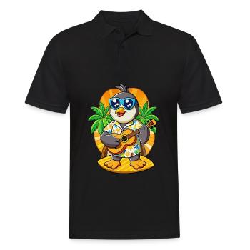 Funny Penguin Cartoon Summer Beach Sunglasses - Men's Polo Shirt - black - Front - Kai (181cm)