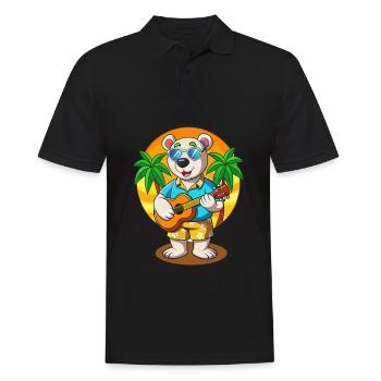 Lustige Eisbär Cartoon Sommer Strand Sonnenbrille - Männer Poloshirt - Schwarz - Vorne - Kai (181cm)