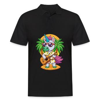 Lunettes de soleil de plage d’été de dessin animé de licorne drôle - Polo Homme - noir - Devant - Kai (181cm)