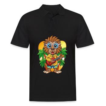 Funny Baboon Cartoon Summer Beach Sunglasses - Men's Polo Shirt - black - Front - Kai (181cm)