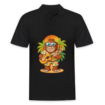 Lustige Bigfoot Cartoon Sommer Strand Sonnenbrille - Männer Poloshirt - Schwarz - Vorne - Kai (181cm)