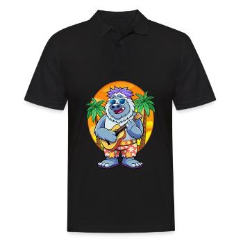 Drôle Yeti Dessin Animé Plage D’été Lunettes De Soleil Guitare - Polo Homme - noir - Devant - Kai (181cm)