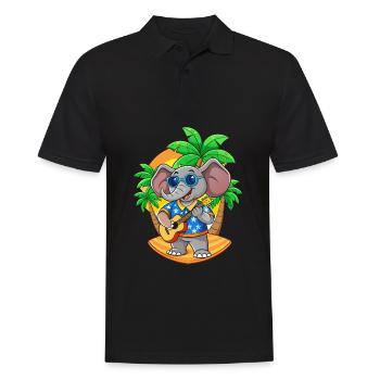 Funny Elephant Cartoon Summer Beach Sunglasses - Men's Polo Shirt - black - Front - Kai (181cm)