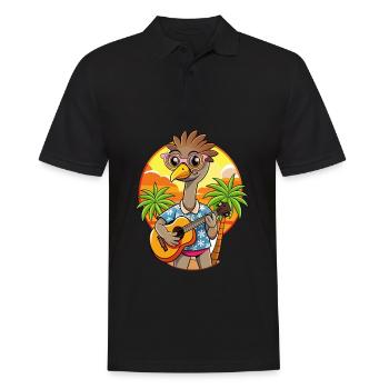 Drôle d’autruche dessin animé plage d’été lunettes de soleil - Polo Homme - noir - Devant - Kai (181cm)
