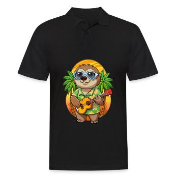 Funny Sloth Summer Beach Sunglasses Hawaiian - Men's Polo Shirt - black - Front - Kai (181cm)