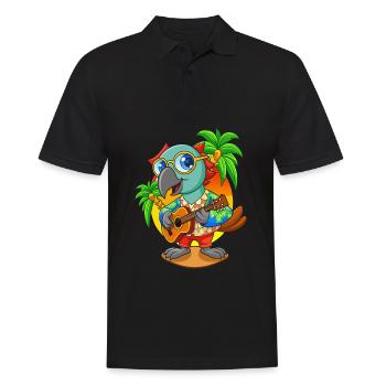 Drôle de perroquet d’été plage lunettes de soleil hawaïenne - Polo Homme - noir - Devant - Kai (181cm)