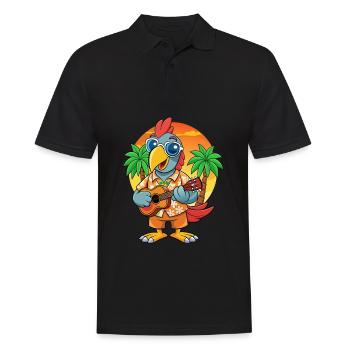 Drôle de perroquet d’été plage lunettes de soleil hawaïenne - Polo Homme - noir - Devant - Kai (181cm)