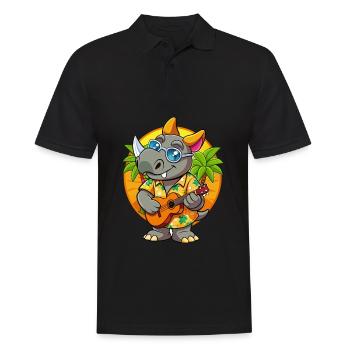 Drôle de rhinocéros d’été plage lunettes de soleil hawaïenne - Polo Homme - noir - Devant - Kai (181cm)