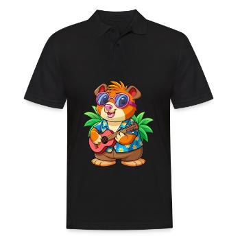 Drôle Cochon D’Inde Lunettes De Soleil De Plage D’été Hawaïen - Polo Homme - noir - Devant - Kai (181cm)