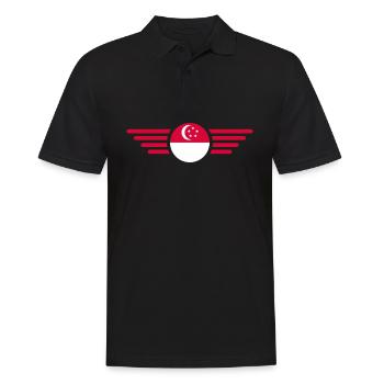 Singapur - Männer Poloshirt - Schwarz - Vorne - Kai (181cm)