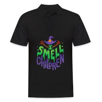 Je sens les enfants - Cadeau Sorcière d'Halloween - Polo Homme - noir - Devant - Kai (181cm)