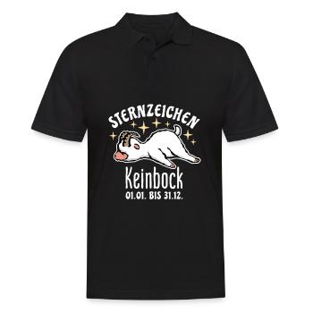 Sternzeichen Steinbock Kein Bock Astrologie - Männer Poloshirt - Schwarz - Vorne - Kai (181cm)