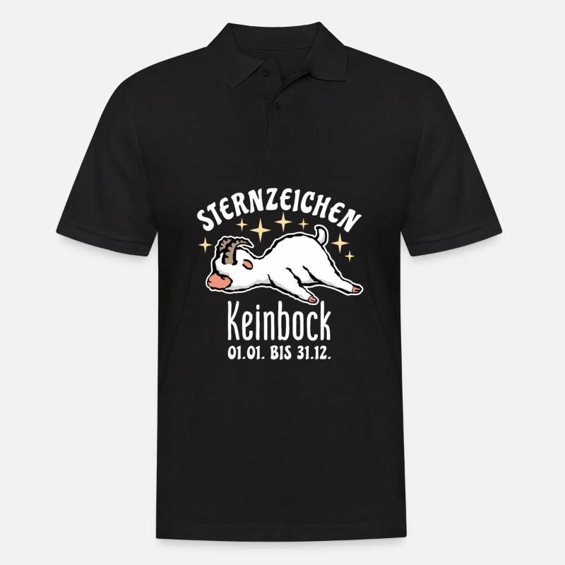 Sternzeichen Steinbock Kein Bock Astrologie - Männer Poloshirt - Schwarz