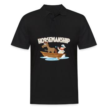 Horsemanship für Reiter und Pferd - Männer Poloshirt - Schwarz - Vorne - Kai (181cm)