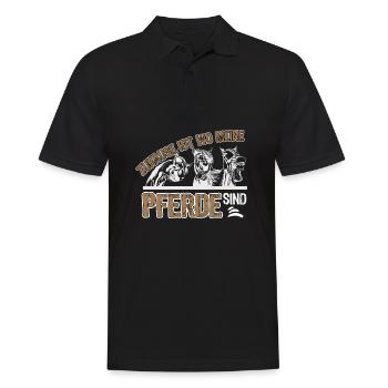 Zuhause ist wo meine Pferde sind Reiten Reiter - Männer Poloshirt - Schwarz - Vorne - Kai (181cm)