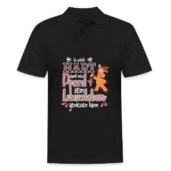 I work hard to make my horse for riders - Men's Polo Shirt - black - Front - Kai (181cm)