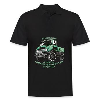Die wichtigsten Mitarbeiter fahren den größten - Männer Poloshirt - Schwarz - Vorne - Kai (181cm)