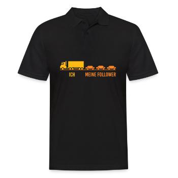 Les camions et mes followers - Polo Homme - noir - Devant - Kai (181cm)