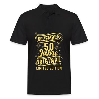 Décembre 50 ans Original Édition Limitée - Polo Homme - noir - Devant - Kai (181cm)