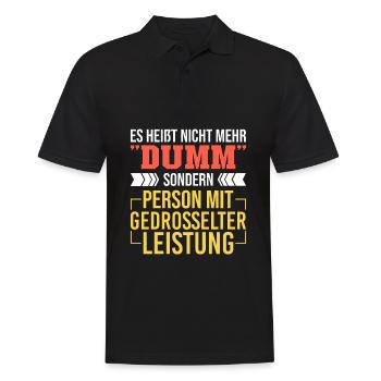 Person mit gedrosselter Leistung KFZ Mechatroniker - Männer Poloshirt - Schwarz - Vorne - Kai (181cm)