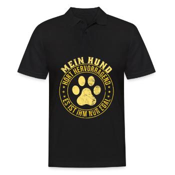 Mein Hund hört hervorragend es ist ihm nur egal - Männer Poloshirt - Schwarz - Vorne - Kai (181cm)