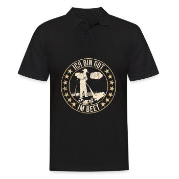 Ich bin gut im Beet Gartenliebhaber und Gärtner - Männer Poloshirt - Schwarz - Vorne - Kai (181cm)