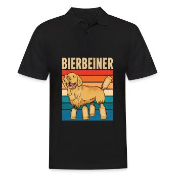 Bierbeiner für Biertrinker Bier - Männer Poloshirt - Schwarz - Vorne - Kai (181cm)