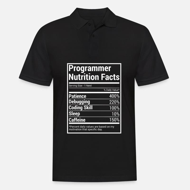 Programmer Nutrition Facts für Programmierer - Männer Poloshirt - Schwarz
