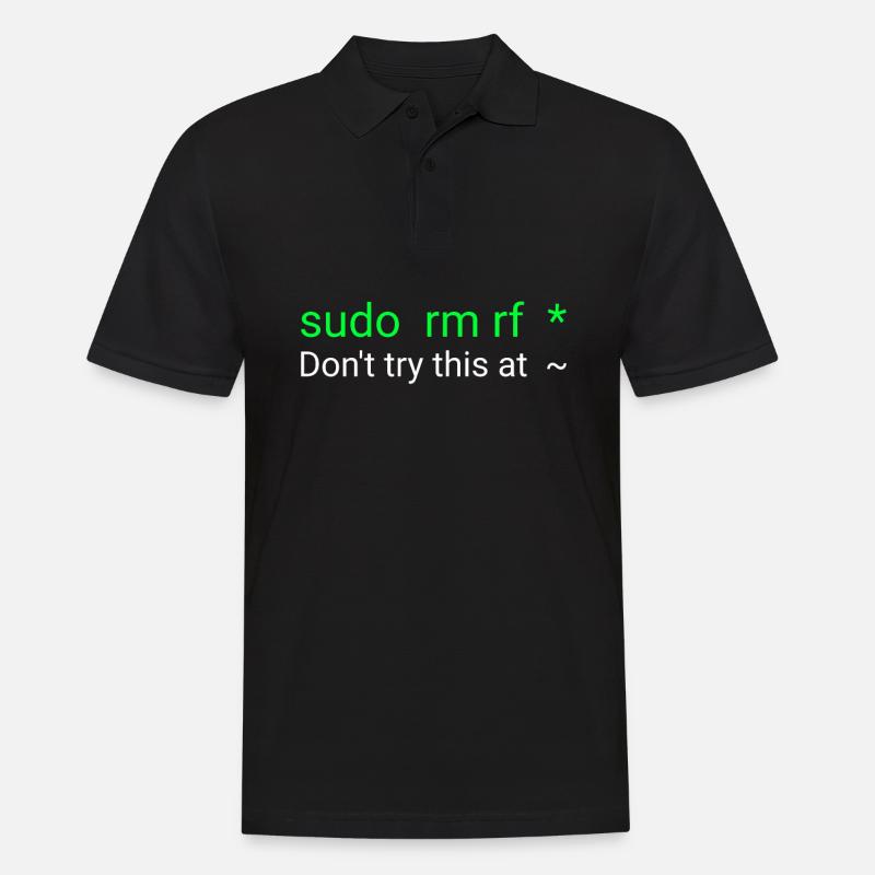 Linux sudo rm rf - Männer Poloshirt - Schwarz