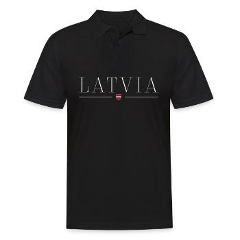 Lettland T-Shirt: Baltische Eleganz - Männer Poloshirt - Schwarz - Vorne - Kai (181cm)