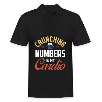 Crunching number is my cardio - lustiges Geschenk - Männer Poloshirt - Schwarz - Vorne - Kai (181cm)
