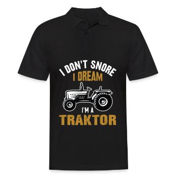 Ich schnarche nicht Traktor Trecker lustig Spruch - Männer Poloshirt - Schwarz - Vorne - Kai (181cm)